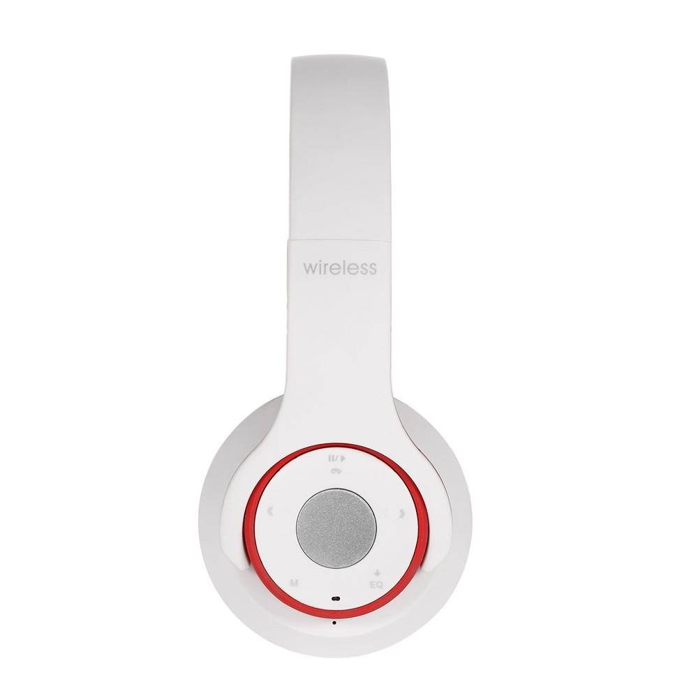 OY5 Wireless Bluetooth Headphone Foldable Over-ear Headsets 3.5mm Wired Earphone Support TF Card Music Play FM Radio Hands-free Calling for iPhone 7 6S Plus Samsung S6 Note 6 Laptop Notebook - White