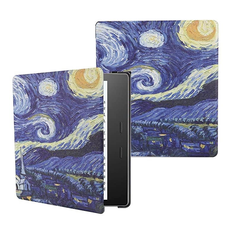Water-Safe Case for All New Kindle Oasis 7 inch case 2019/2017 Release- PU Leather Smart Cover with Auto Wake/Sleep (City Night)