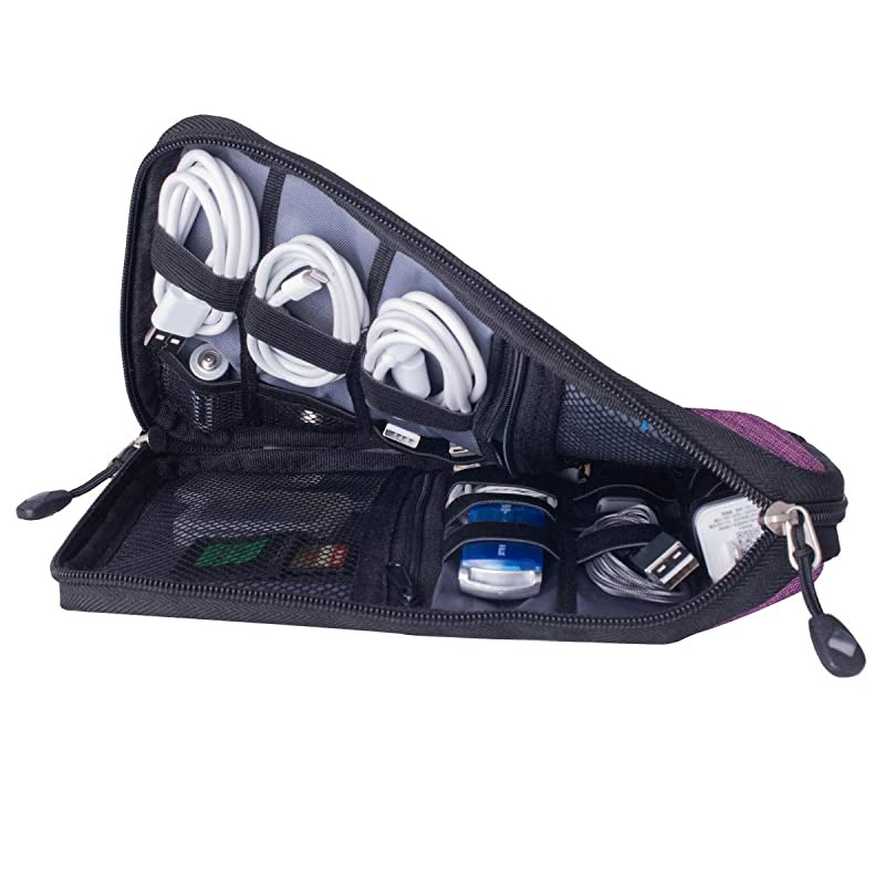 Cable Organizer Bag Waterproof Portable Electronic Organizer for USB Cable Cord Phone Charger Headset Wire SD Card5pcs Cable Ties