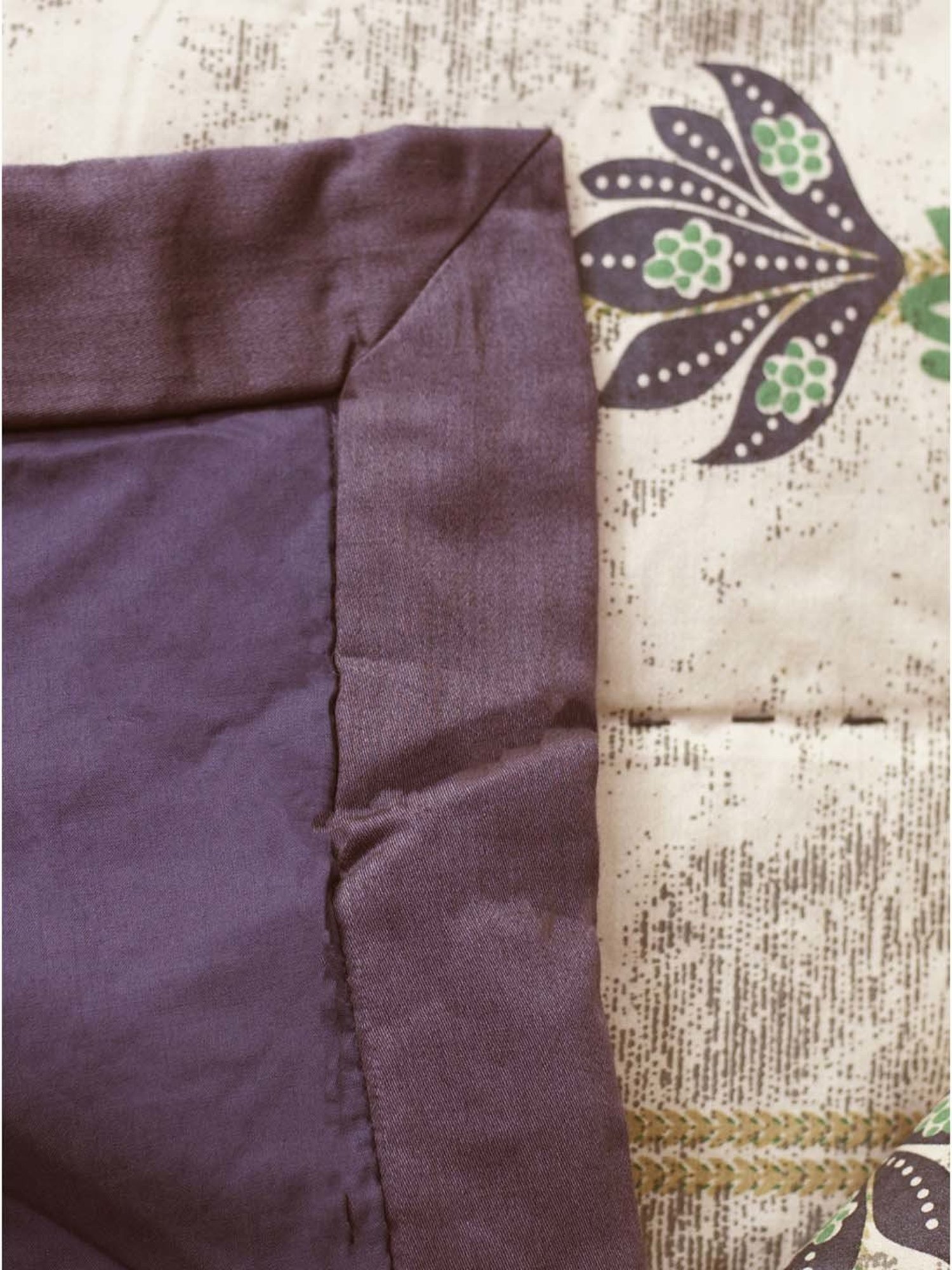 Maspar Hues Nouveau Tradition Water Lily Blue & Beige Cotton 300 TC Double Bed Linen Set