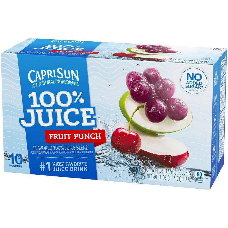 Capri Sun 100% Fruit Punch Juice - 10pk/6 fl oz Pouches