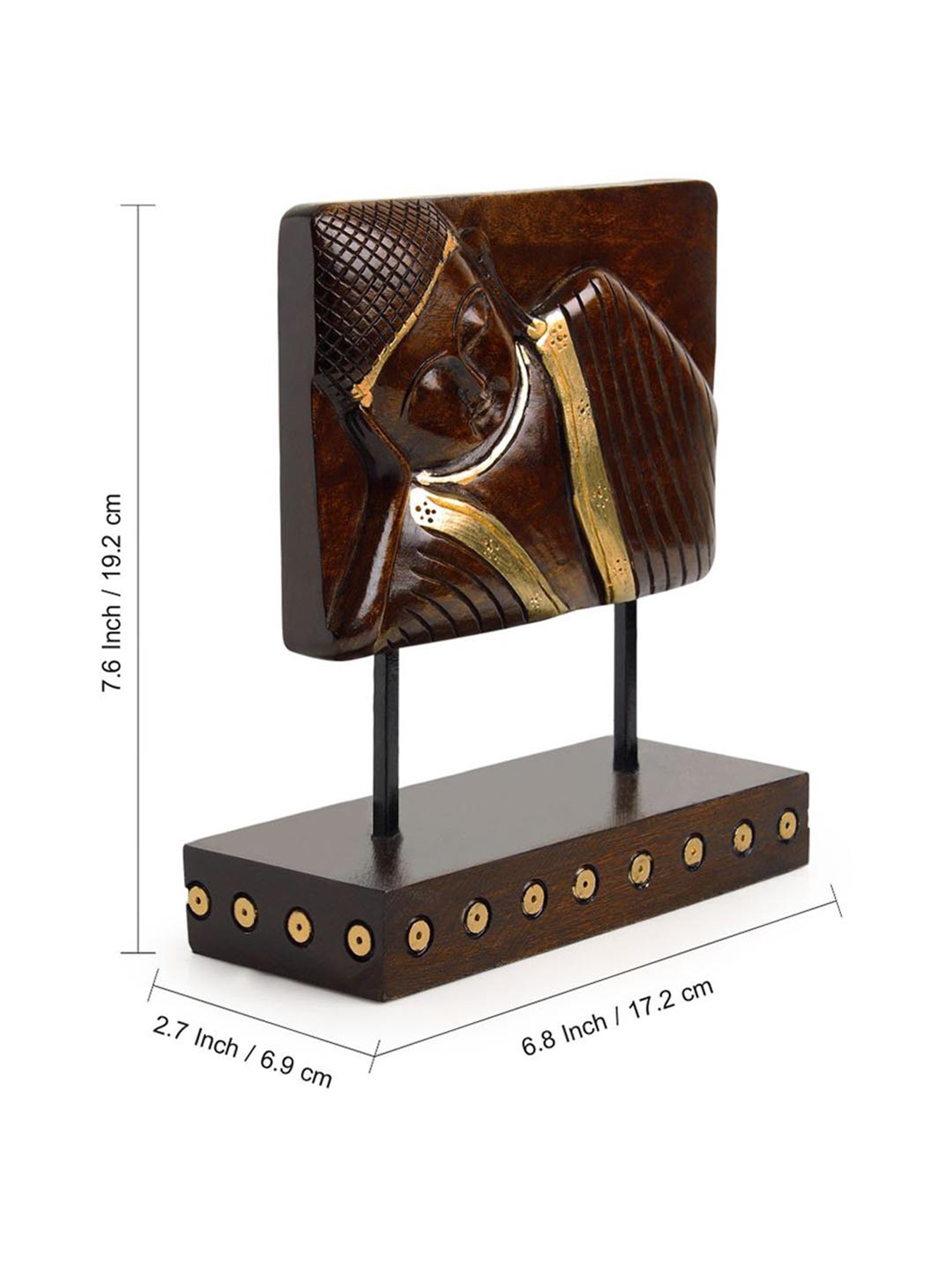 ExclusiveLane 'Resting Buddha' Hand Carved Wooden Sculpture Showpiece (7.6 Inch)