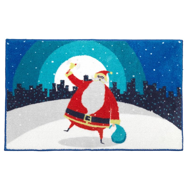 Carnation Home Fashions "Santa in the City" Bathroom Rug