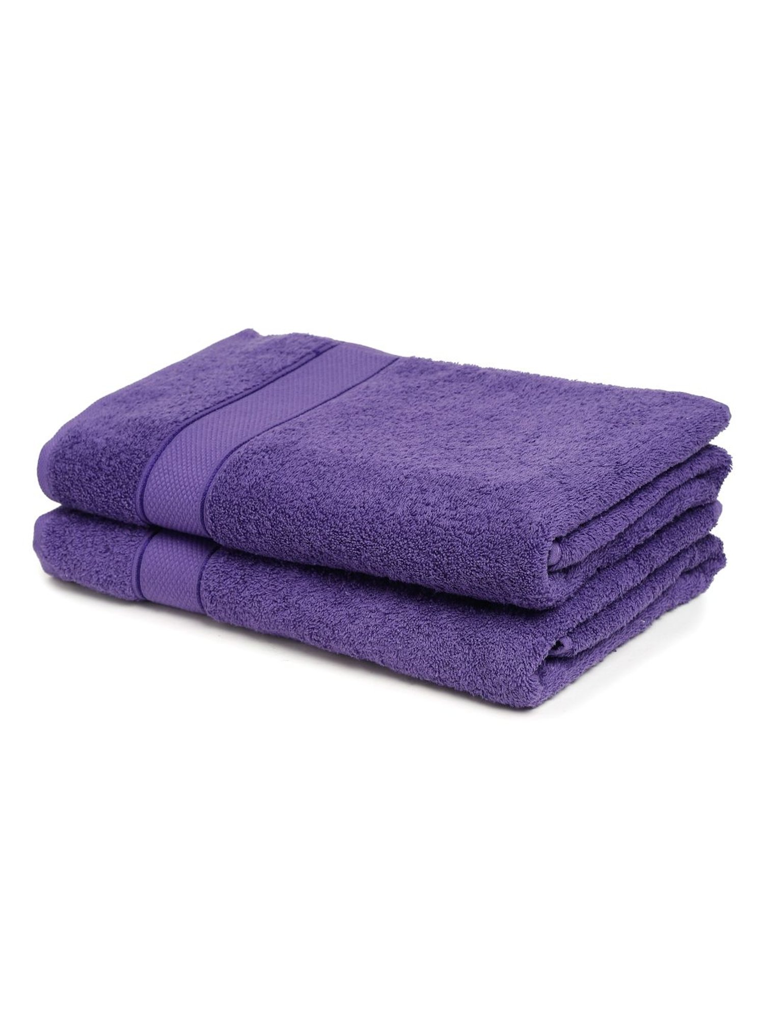 Creeva Violet 525 GSM Cotton Bath Towel Set of 2
