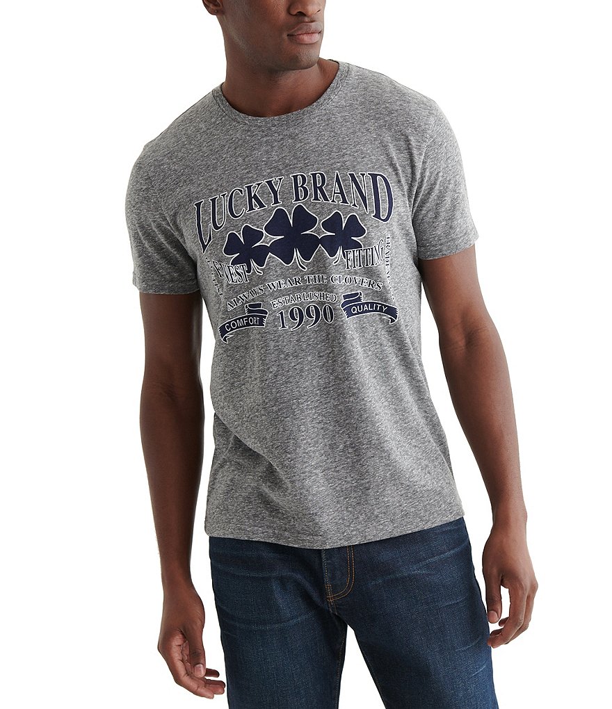 Lucky Brand Short-Sleeve 3 Clover Branded Graphic Tee