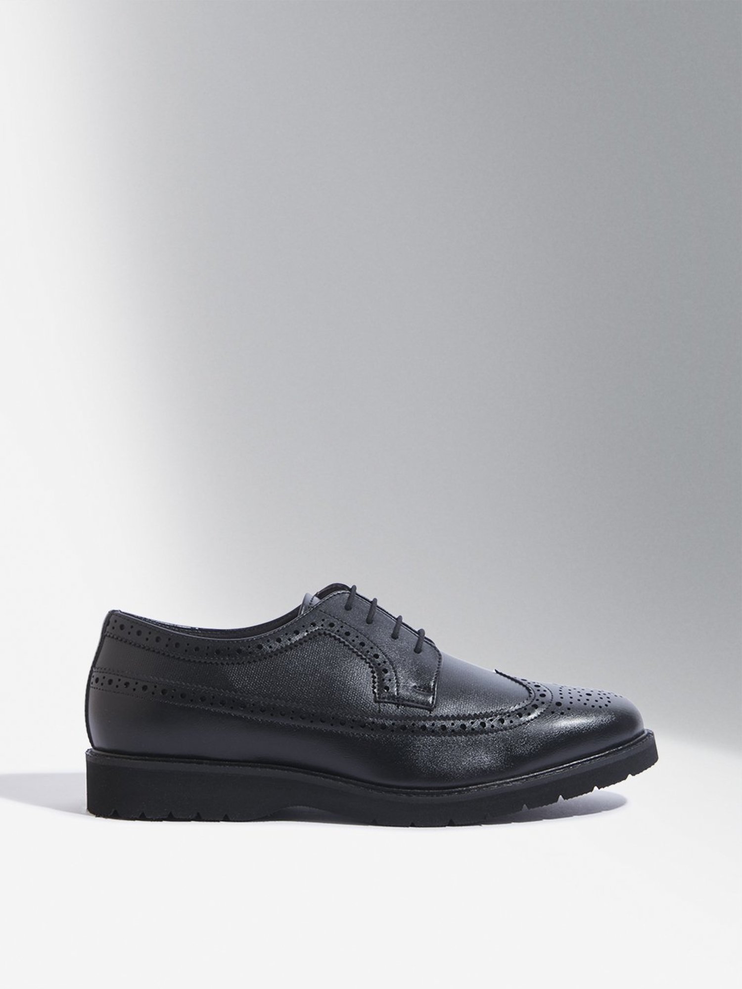 SOLEPLAY by Westside Black Perforated Lace-Up Shoes