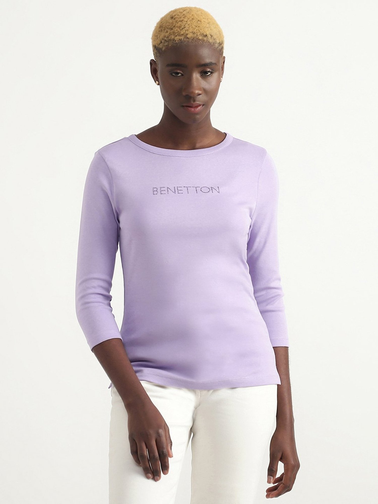 United Colors of Benetton Purple Cotton Top