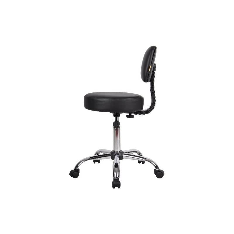 Be Well Medical Spa Stool with Back in Black