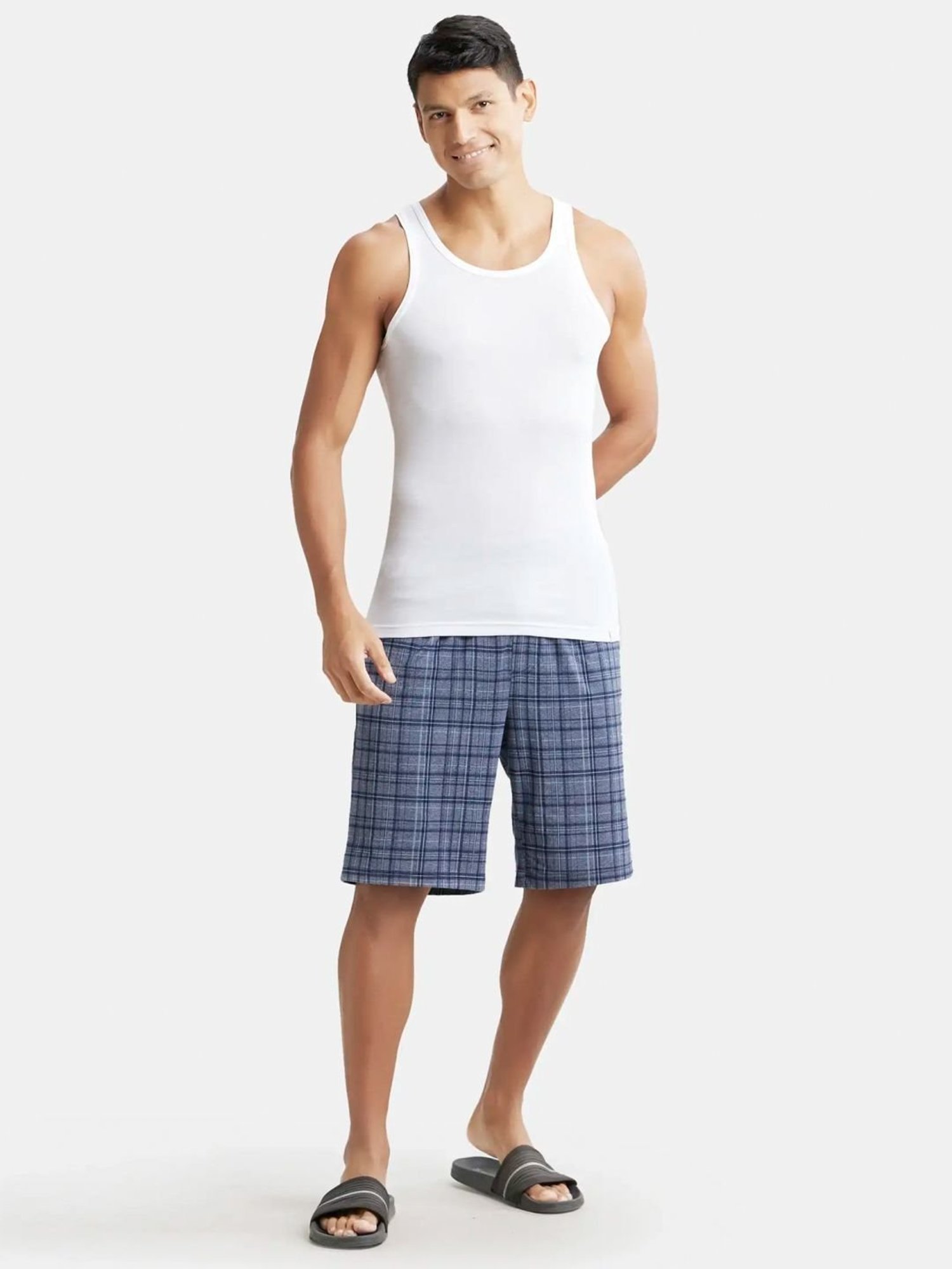 Cantabil Navy Blue Cotton Regular Fit Vest