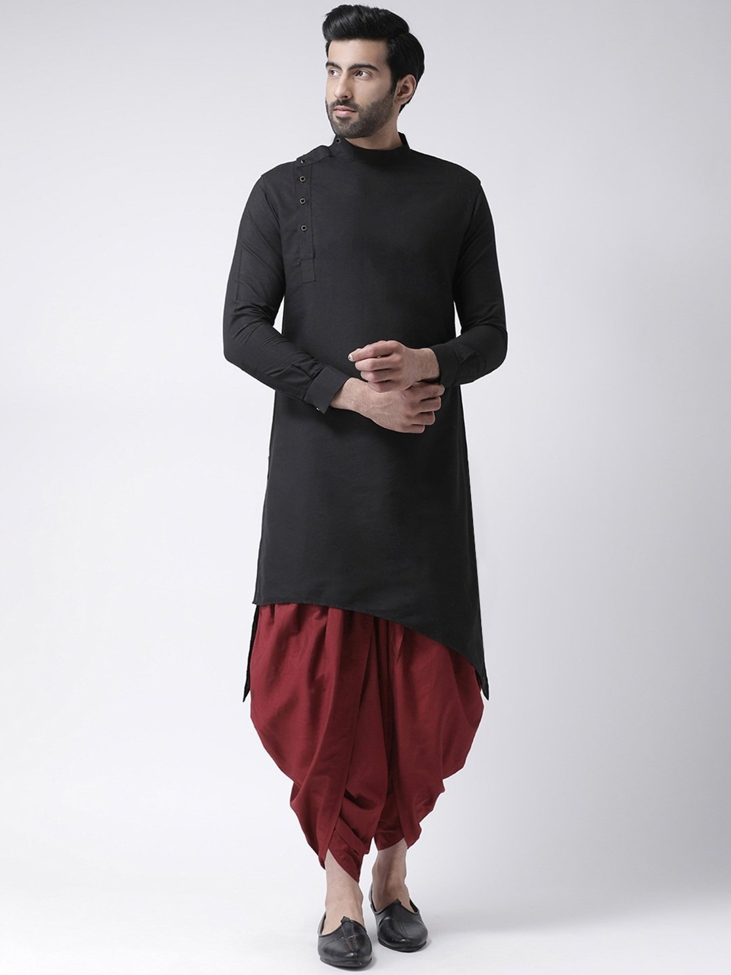 KISAH PLUS Black Regular Fit Kurta