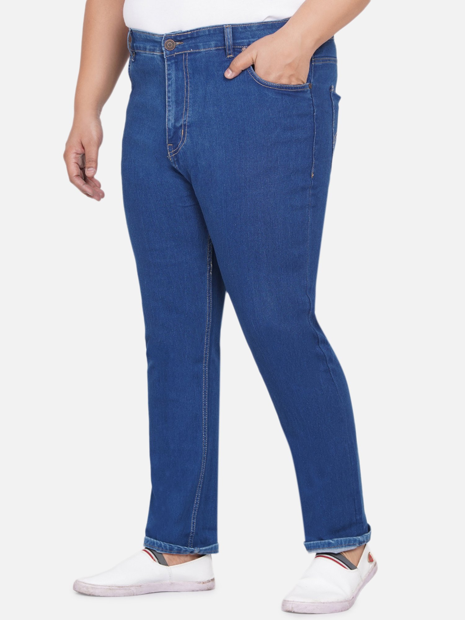 John Pride Blue Regular Fit Plus Size Jeans