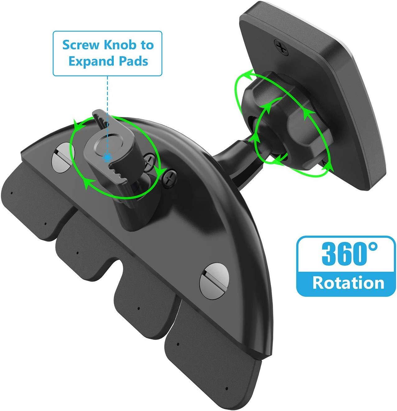 WizGear Rectangular Head Universal CD Slot Magnetic Car Mount Holder, for Cell Phones and Mini Tablets with Fast Swift-Snap Technology
