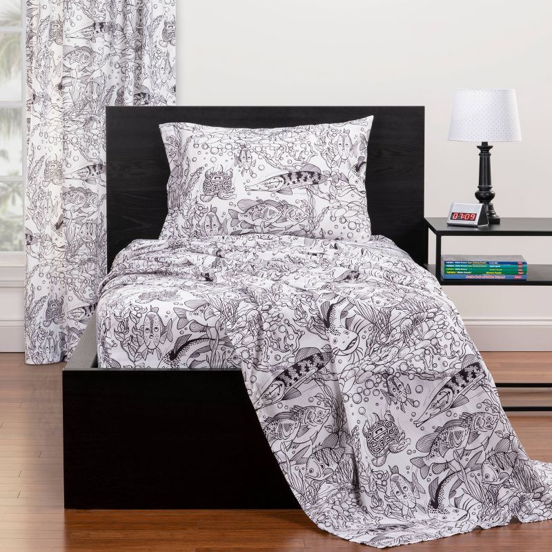 Under The Sea Hidden Pictures Rod Pocket Curtain Panel - Highlights