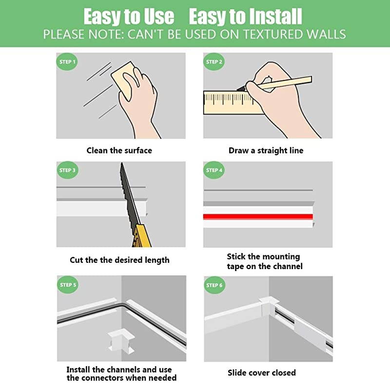 Concealer PVC Cord Cover 945in Paintable Cord Hider to Hide Wires for TV and Computers in Home Office 6X L1575in W118in H067in CC02 White