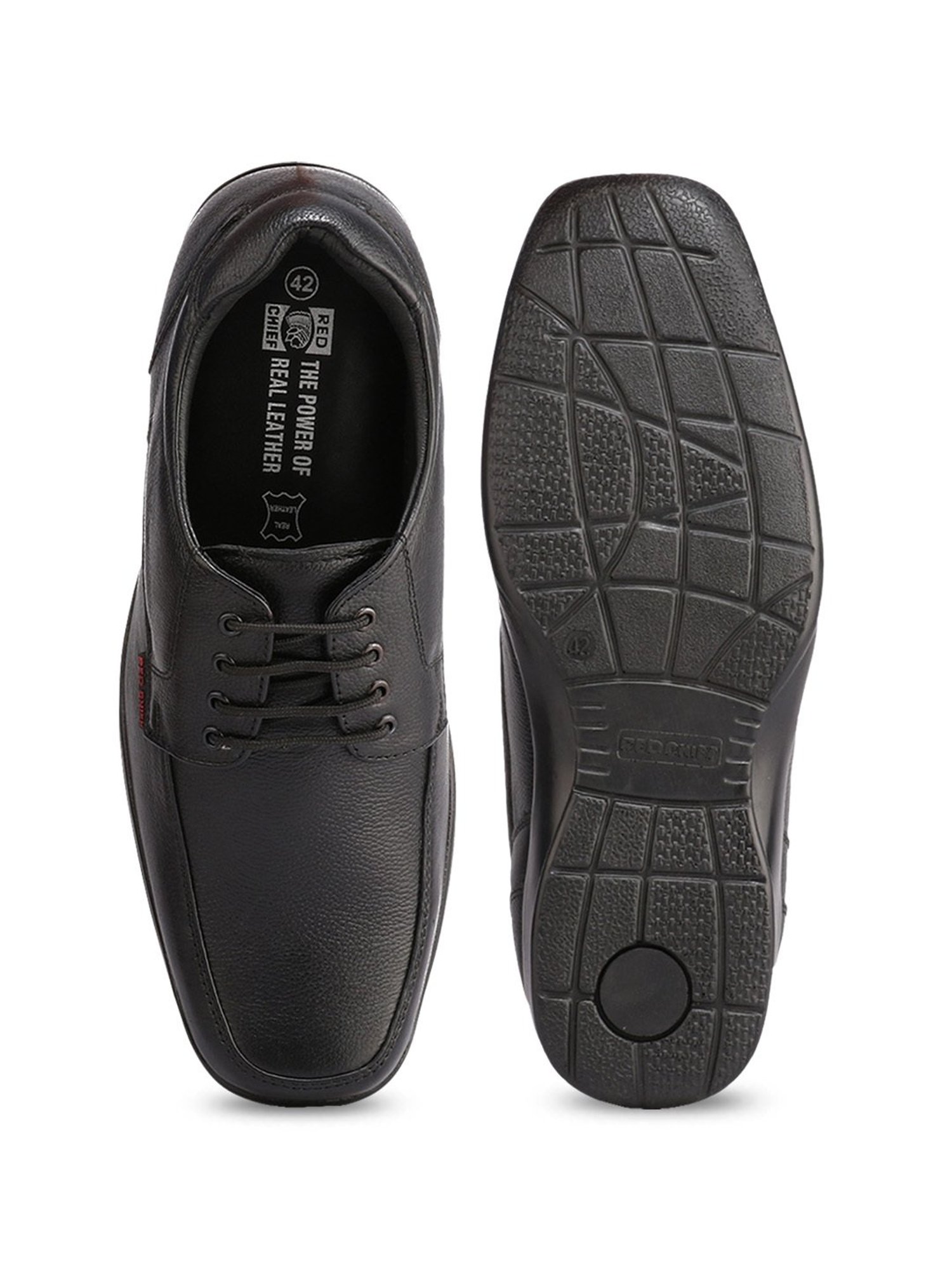 Red Chief Men's Black Derby Shoes