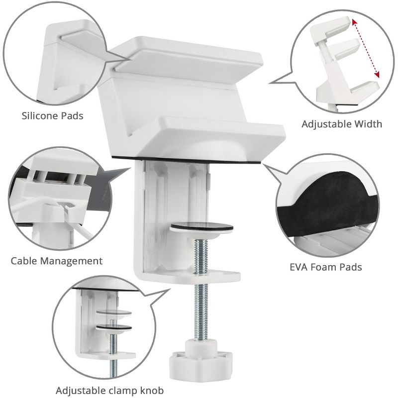 SIIG CE-MT2S12-S1 Clamp Mount for Power Strip - White - White