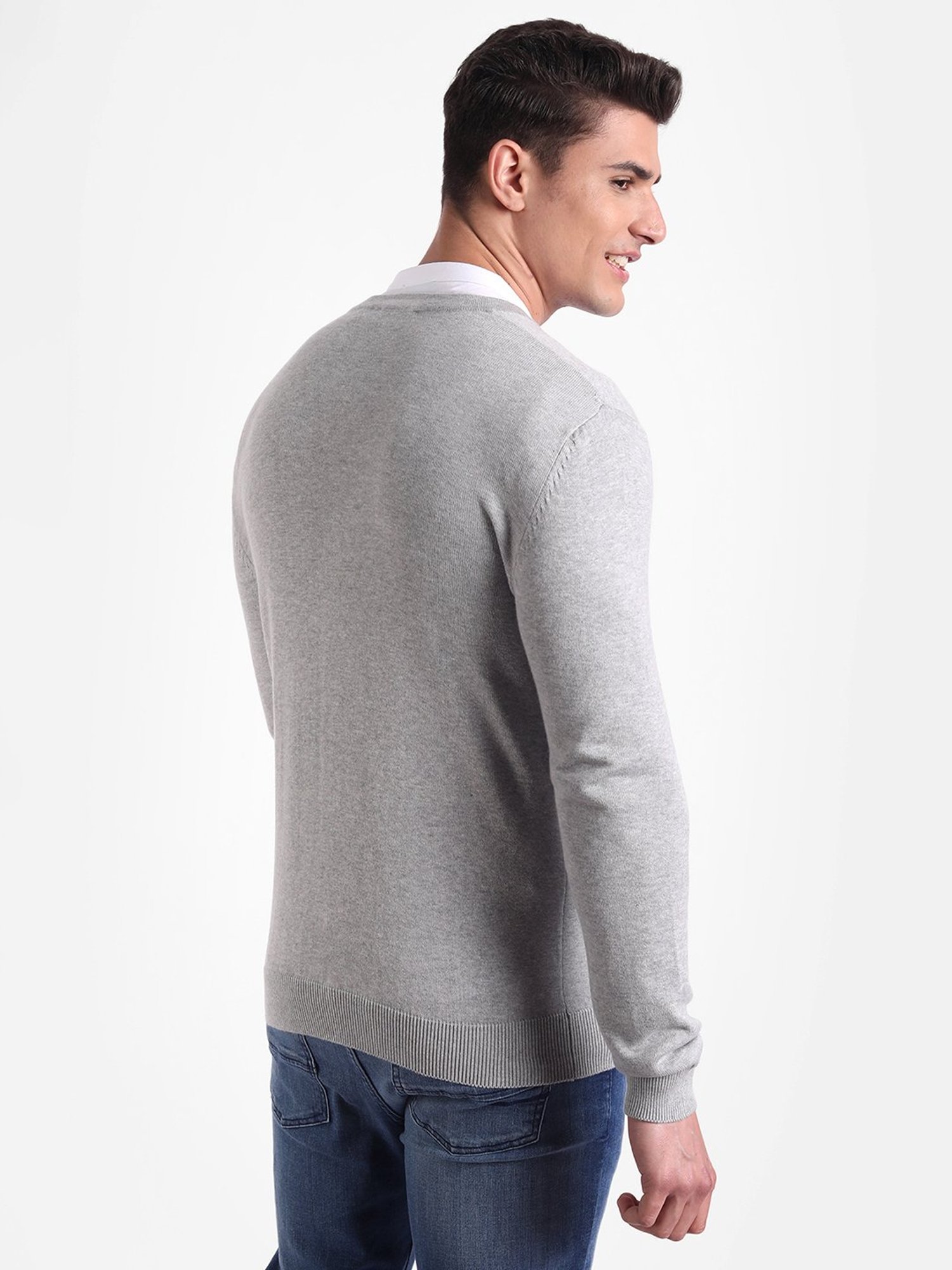 United Colors of Benetton Grey V Neck Cardigan