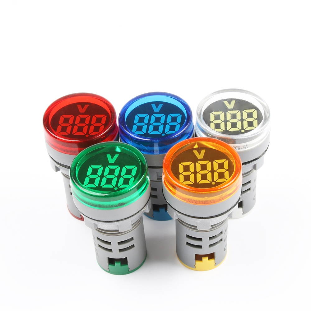 22mm DC Voltage Measuring Instrument Mini Voltagemeter Colorful DC6~100V AD101-22VM Indicator Voltmeter