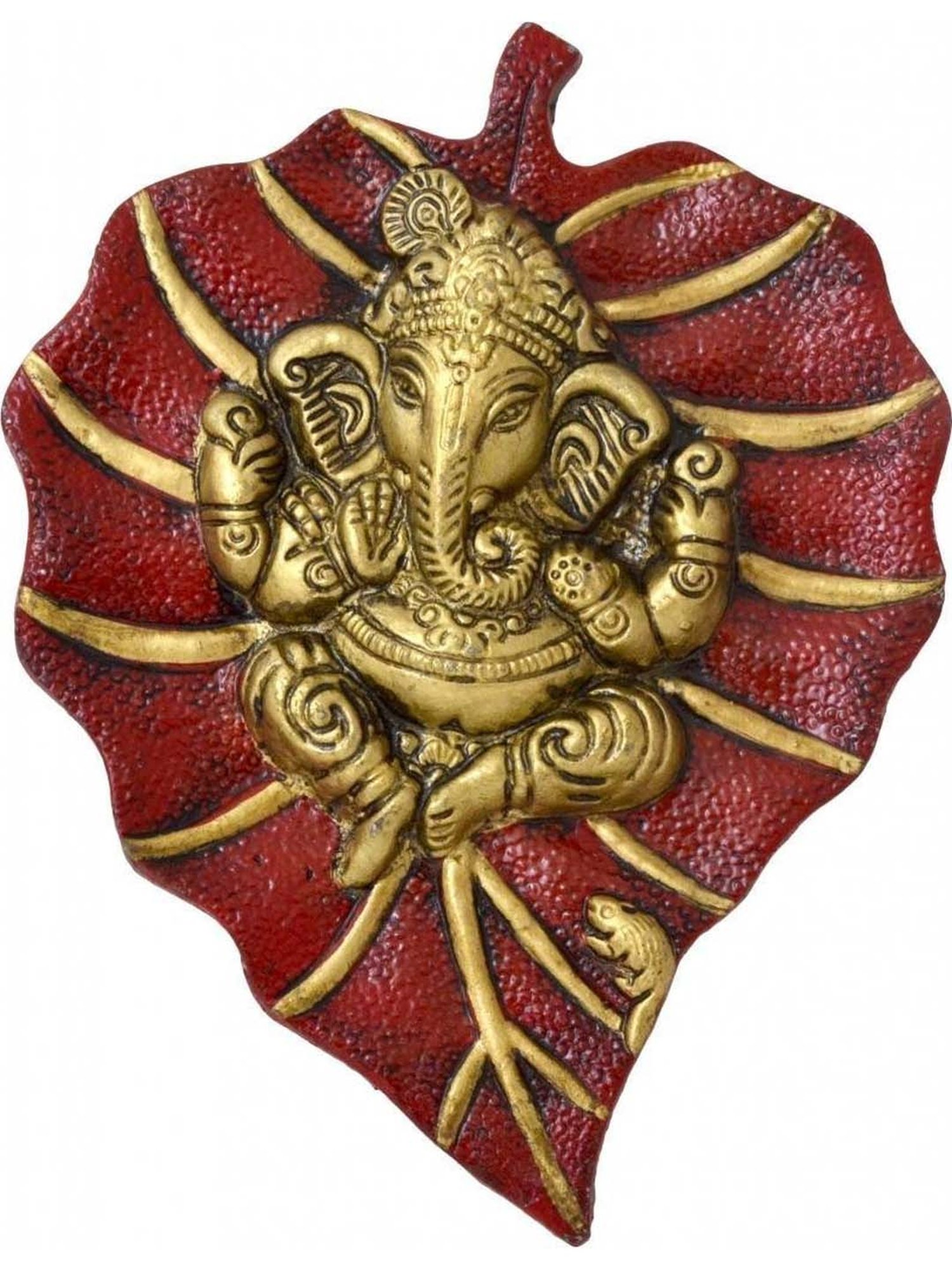 eCraftIndia Lord Ganesha on Red Leaf