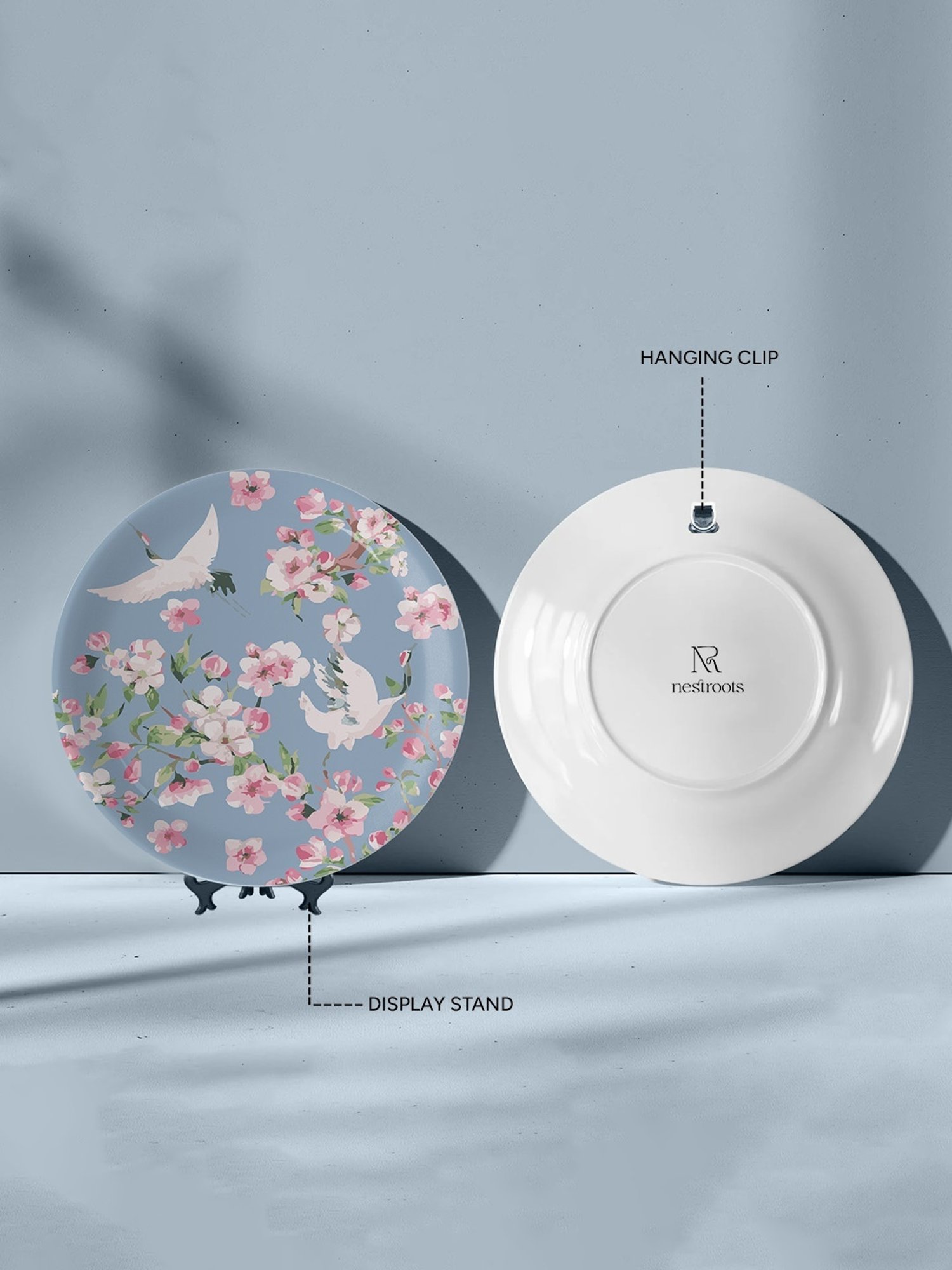 Nestroots Victorian Flora Printed Multicolor Porcelain Wall Plate