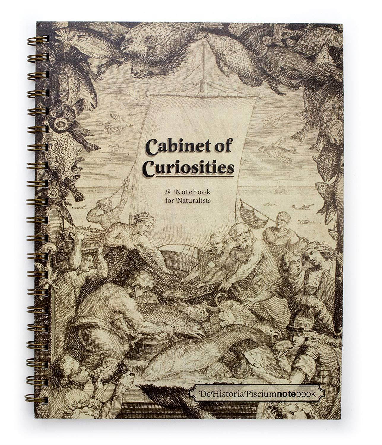 Action Publishing Cabinet of Curiosities &middot; De Historia Piscium NoteBook &middot; Side-Bound Notebook, 140 Off-White Pages with Various Fish Illustrations (8.5 x 11 inches)