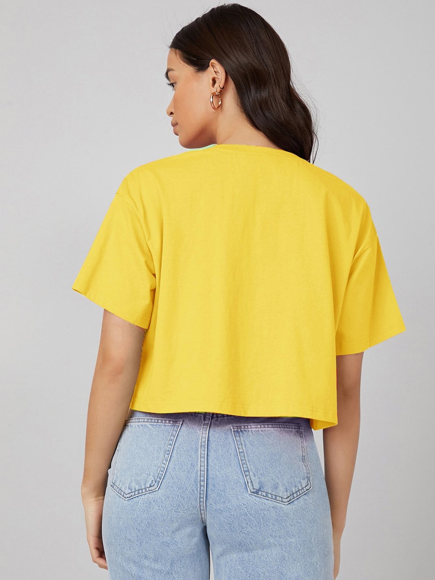 Kotty Yellow Relaxed Fit Oversized T-Shirt