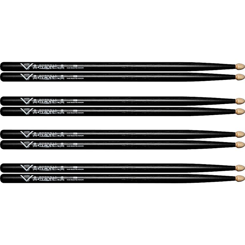 Vater Eternal Black Drum Sticks - Buy 3, Get 1 Free 5B Wood