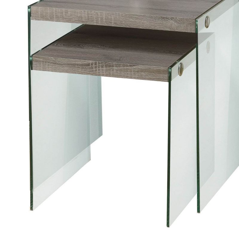 Monarch Specialties Tempered Glass Nesting End Tables & Glass Console Table