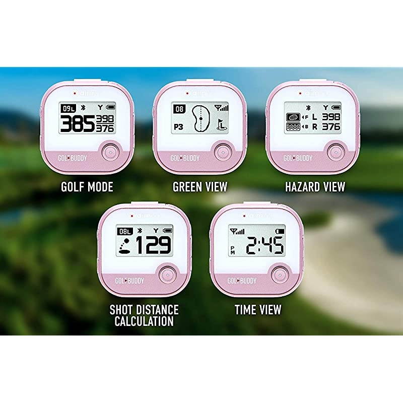 AIM V10 Laser Rangefinder Bluetooth GPS devices for Hat, distance Range Finder for Golfers, 14 Hours Battery Life, Accessories for Men and Women, Rose Gold