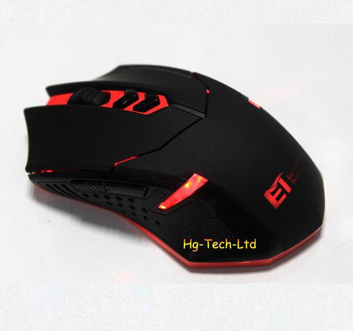 2.4GHz 8D 2000DPI ET Tech X-08 RED Wireless 6 Buttons Usb Optical Gaming Mouse