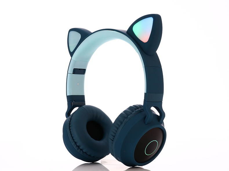 Cat Ear LED Bluetooth Headphone Bluetooth 5.0 Kids Headphones Glowing Light Handsfree Headset Gaming Earphones for PC
