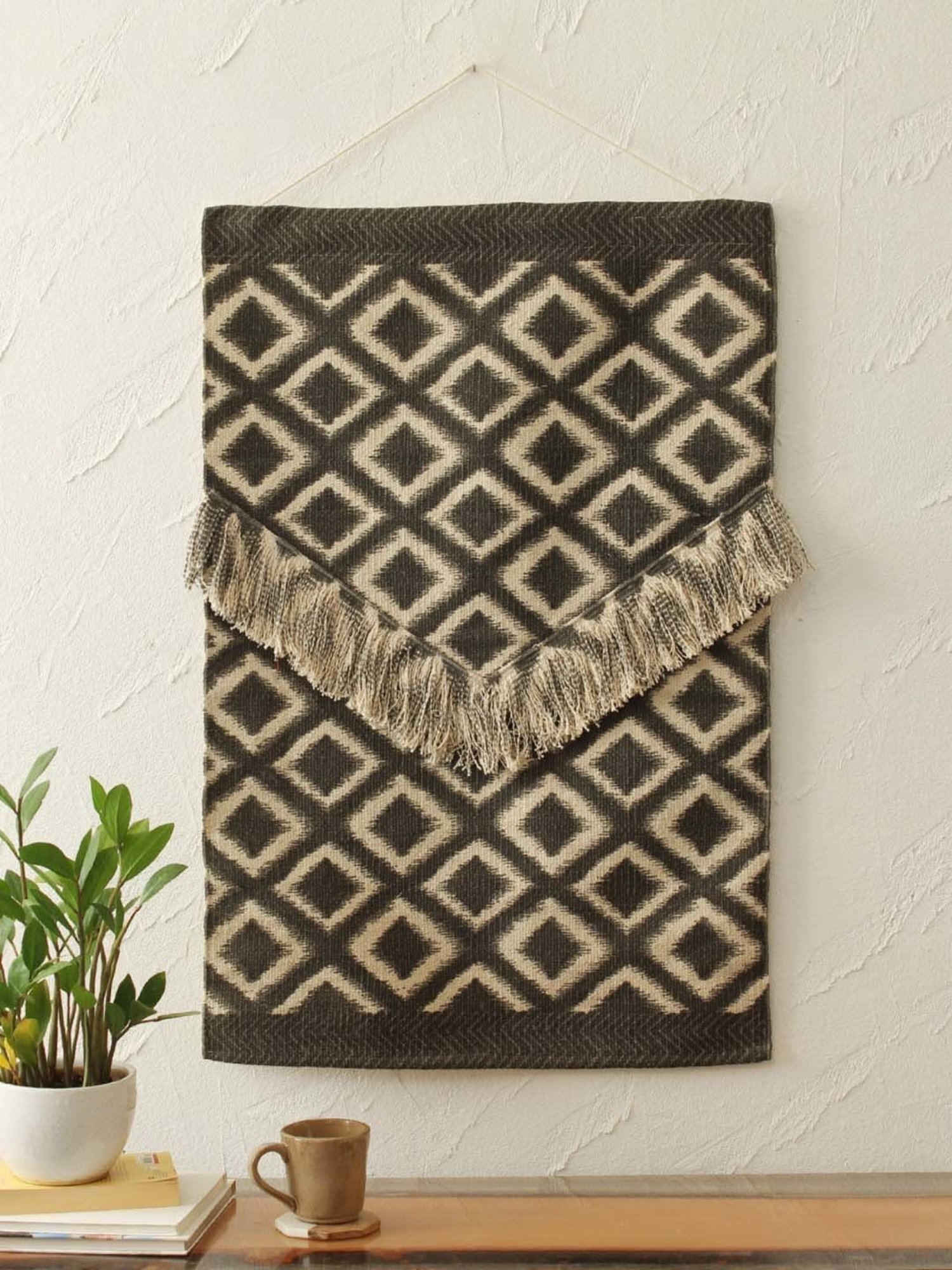 House This Pasapali Grey & Ivory Cotton Wall Hanging - Set of 1