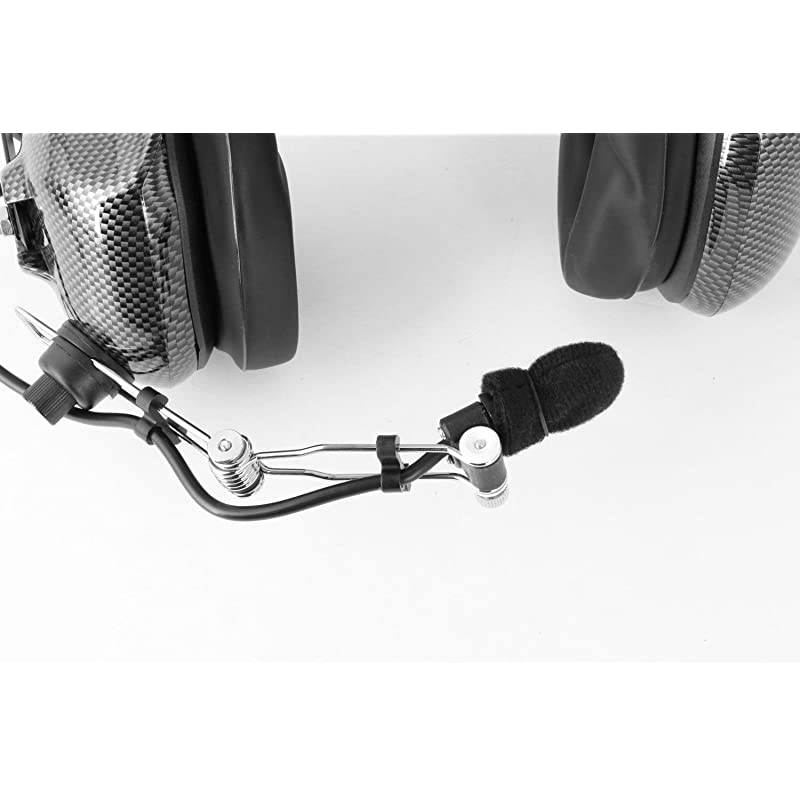 H41CF Carbon Fiber Style Behind The Head Two Way Radio Headset with CCKen Coil Cord Cable for Baofeng RH5R RDH amp Kenwood 2Pin Radios