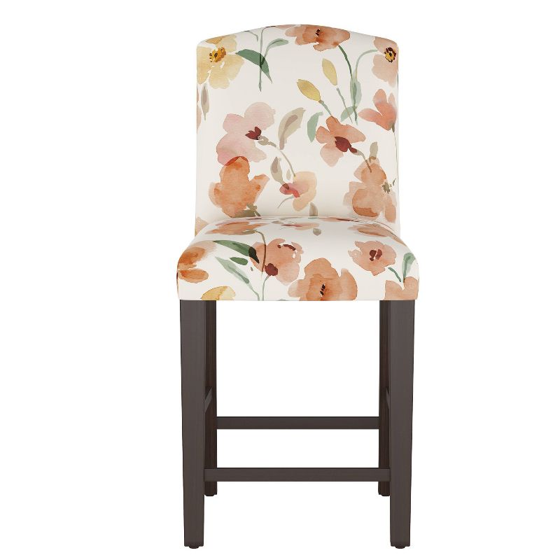 Camel Back Counter Height Barstool Ginny Floral Harvest - Skyline Furniture
