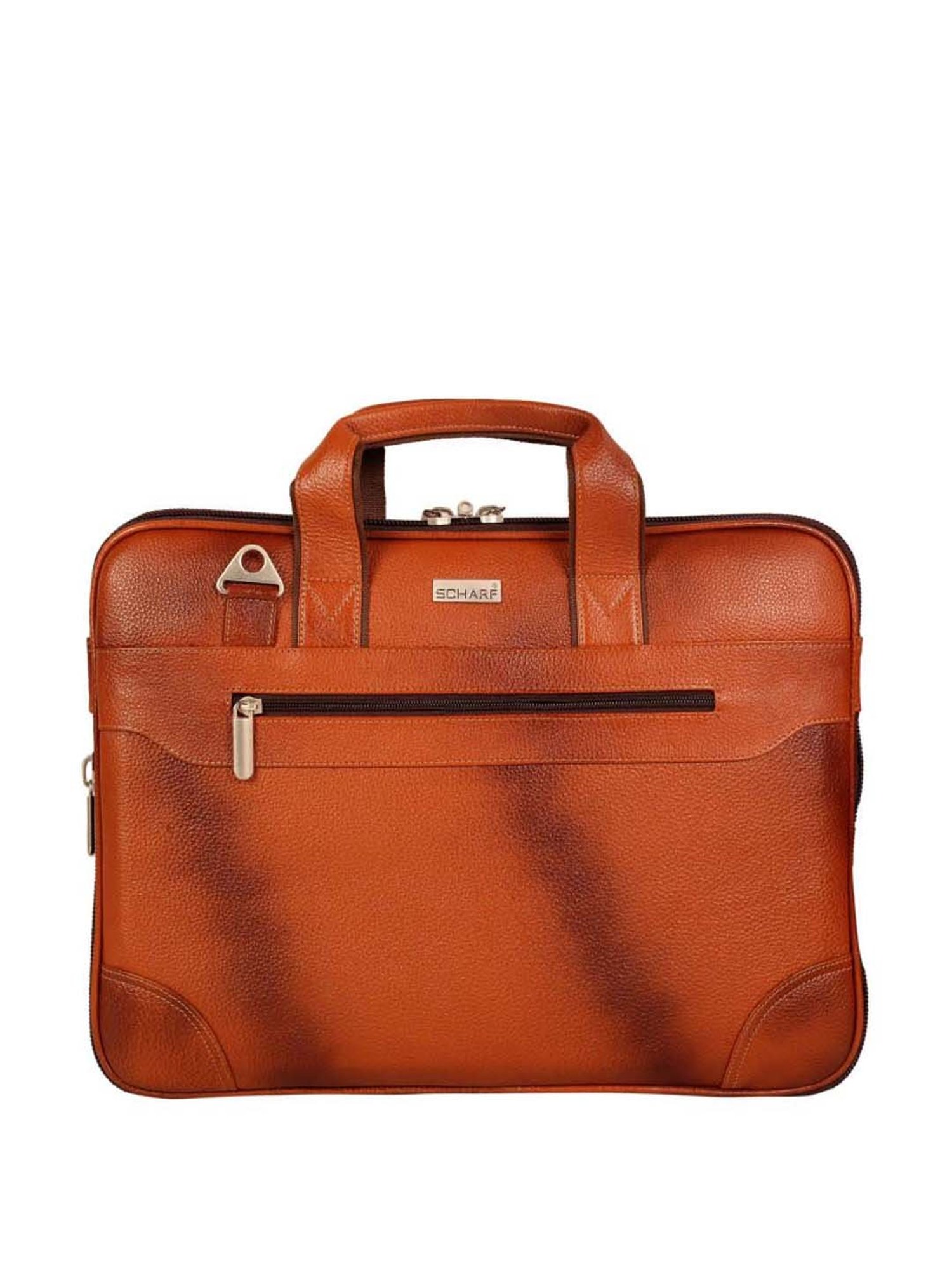 Scharf Walker Tan Formal Leather Laptop Bag