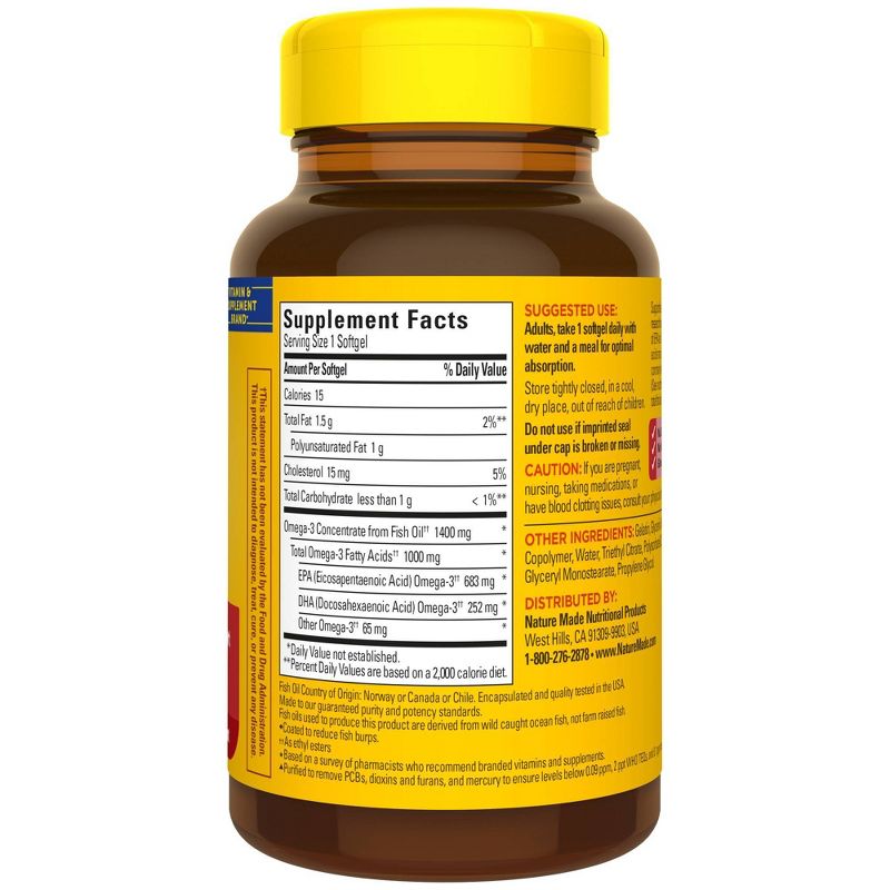 Nature Made Burpless Ultra Omega - Fish Oil 1400 mg Softgels - 45ct