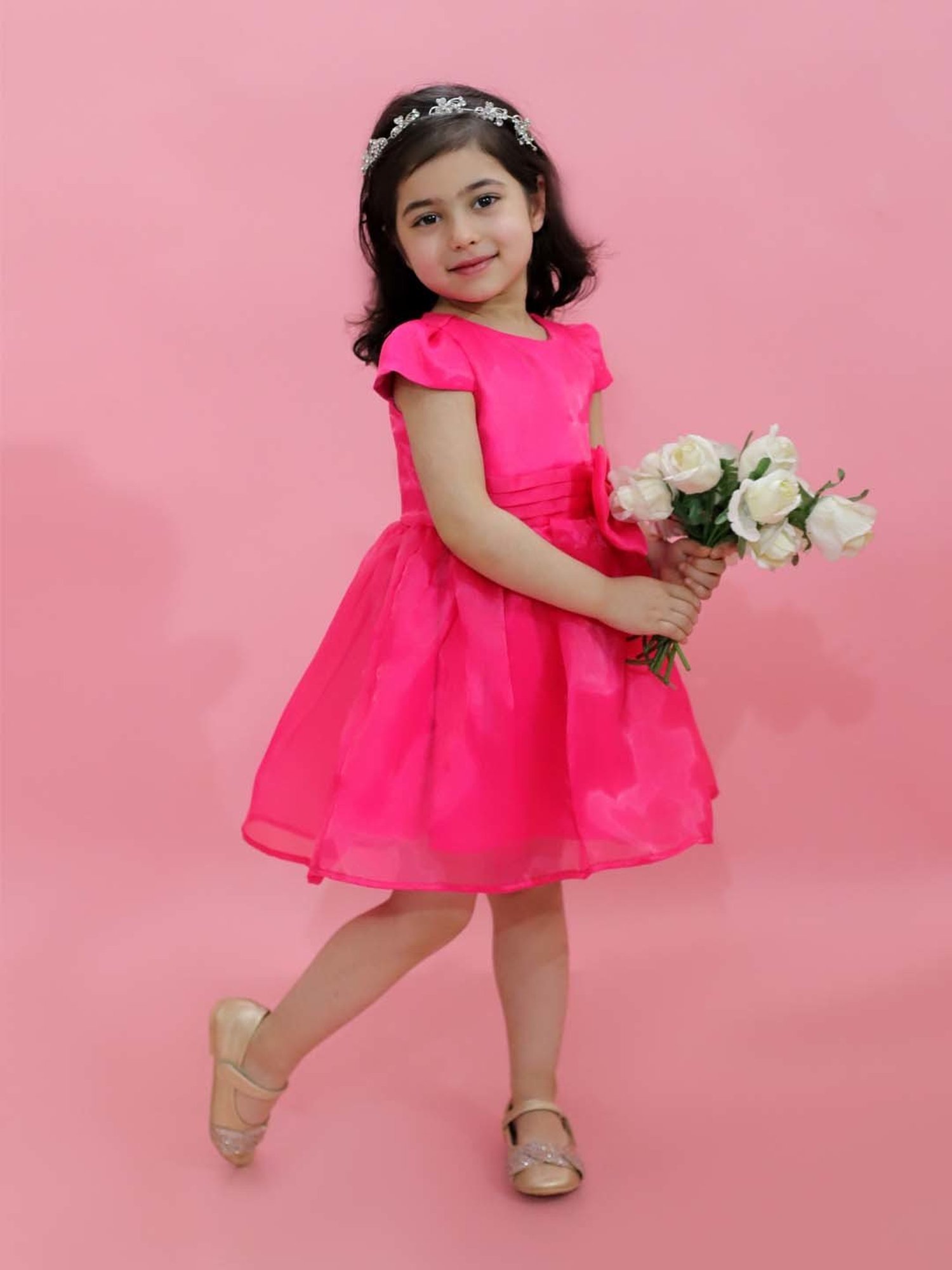 KidsDew Kids Fuchsia Pink Applique Dress