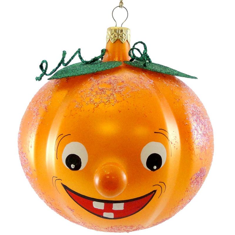Italian Ornaments Pumpkin Face Italian Halloween Ornament  -  Tree Ornaments