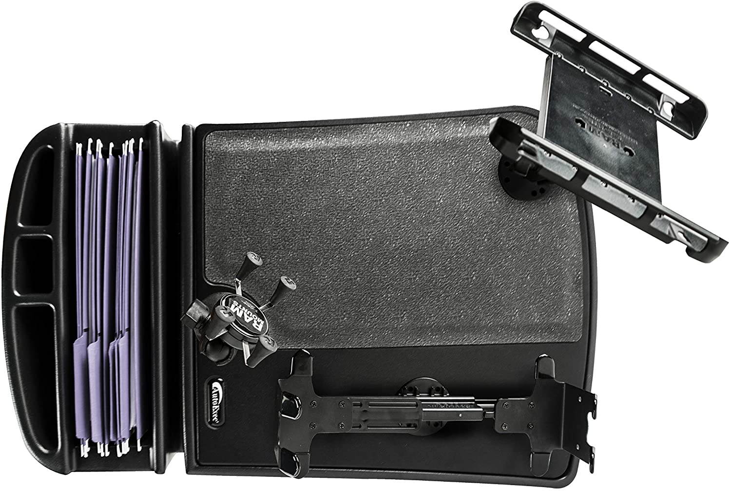 AutoExec AUE09400 Efficiency GripMaster Car Desk Black Finish with Built-in 200 Watt Power Inverter, Phone Mount, Printer Stand and Tablet Mount 
AESGrip-02-09-BLK