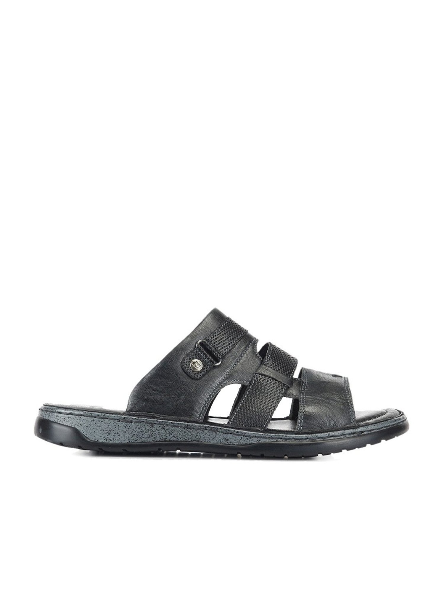 ID Men's Black Thong Sandals