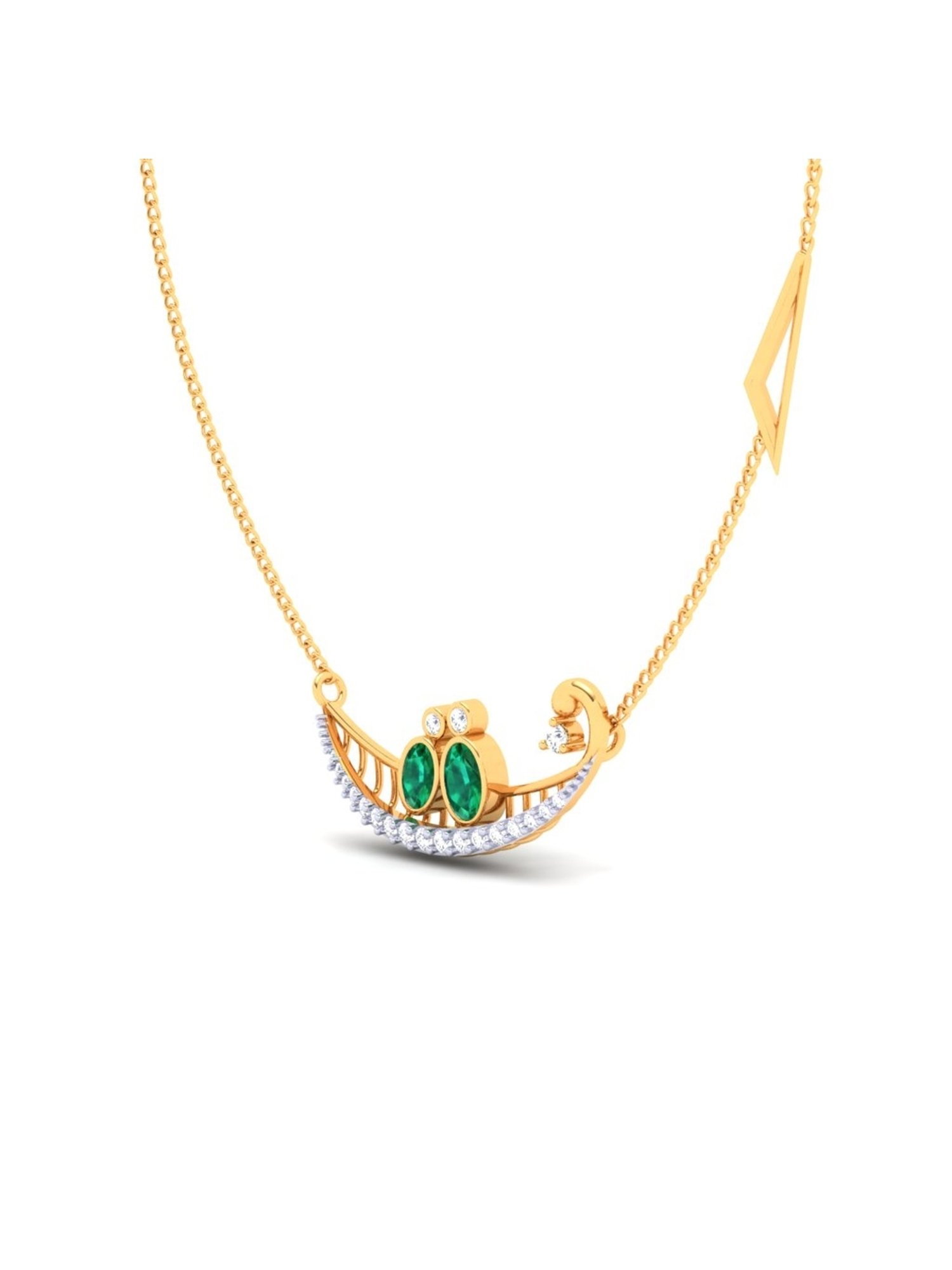 Mia by Tanishq 14 Karat Yellow Gold Two to Tango Diamond Necklace