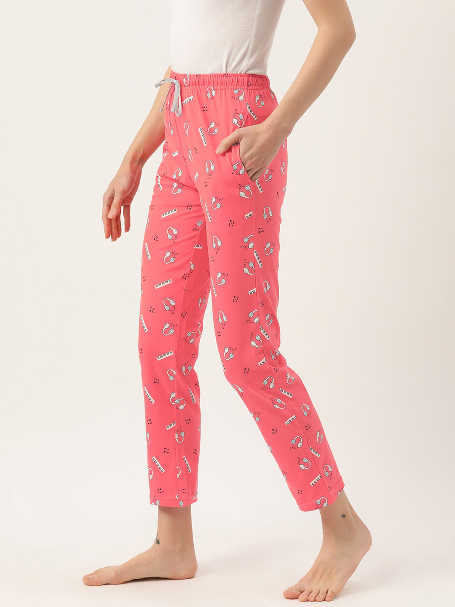 Leading Lady Coral Printed Lounge Pants