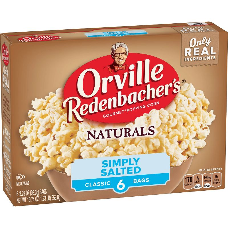 Orville Redenbacher's Natural Simply Salted Classic Bag Of Gourmet Popcorn - 6ct