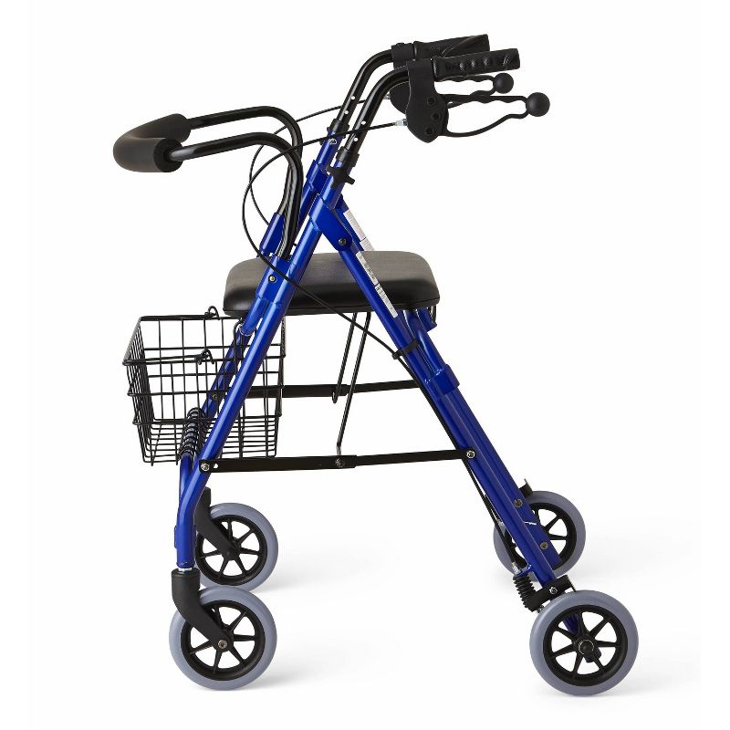 Medline Deluxe Rollator with Curved Back - Blue