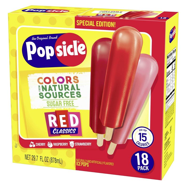 The Original Brand Popsicle Sugar Free Red Classics Ice Pops - 18pk