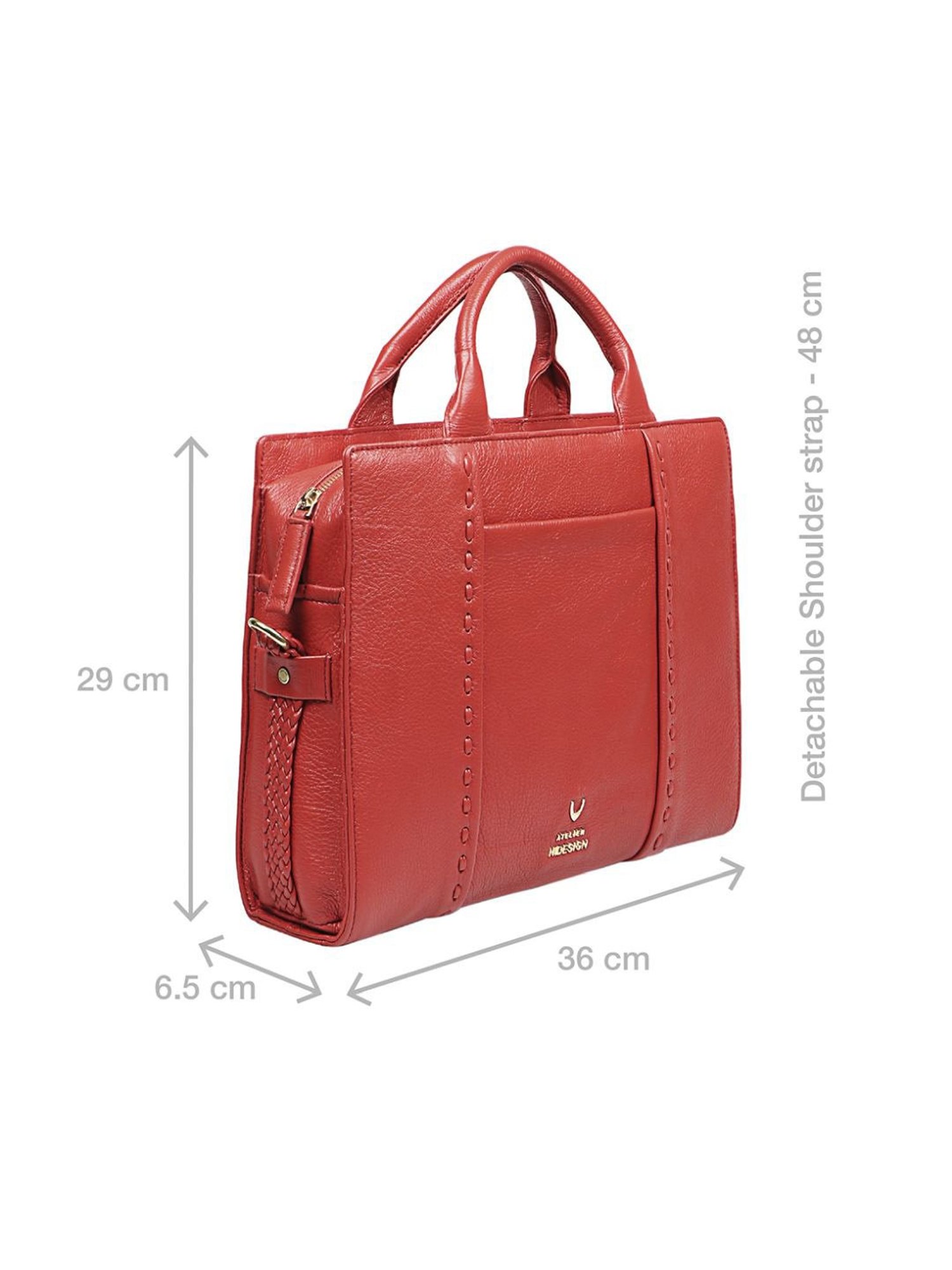 Hidesign Atelier Callas 08 Red Leather Solid Laptop Messenger Bag