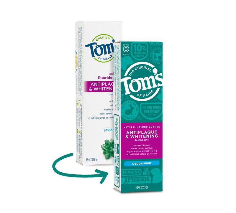Tom's of Maine Anti-plaque and Whitening Toothpaste Natural Peppermint - 5.5oz/3ct
