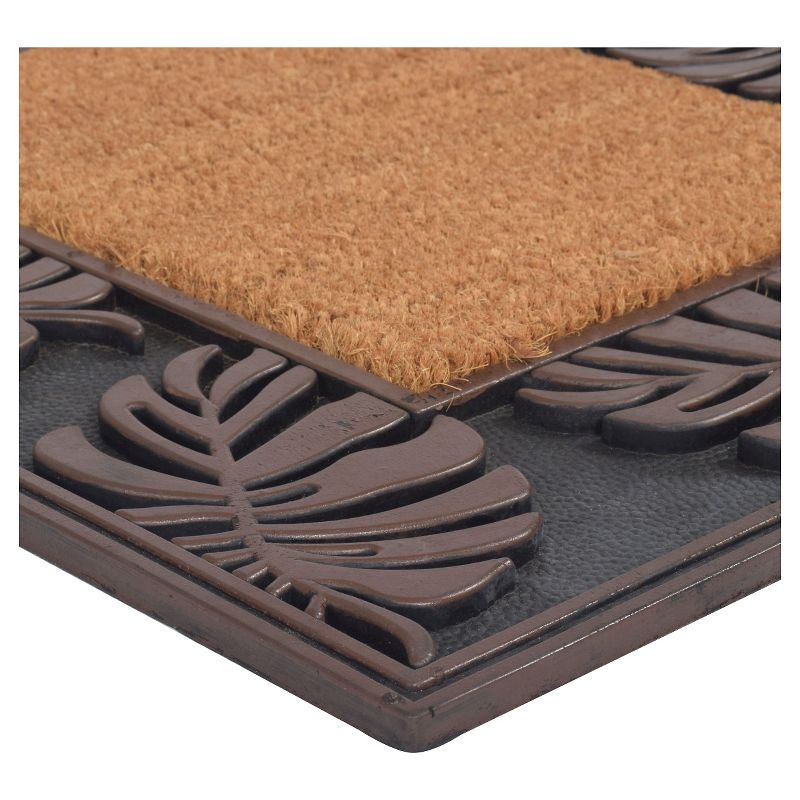 HomeTrax Cocoa Mat Doormat - Cocoa with Leaf (22" x 36")