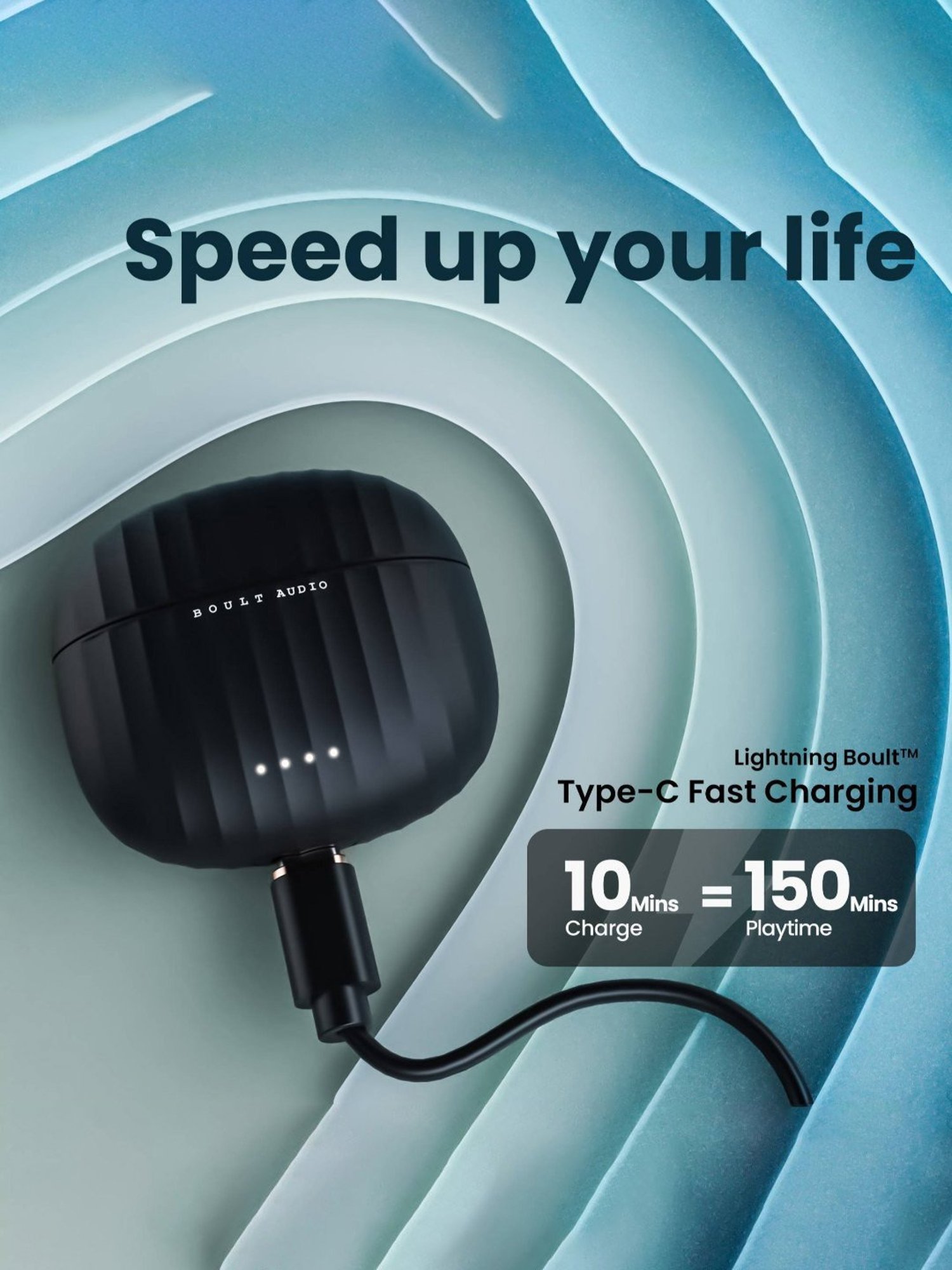 Boult Audio Airbass X45 with Quad Mic ENC, 40H Playtime, True Wireless Bluetooth Earbuds (Black)