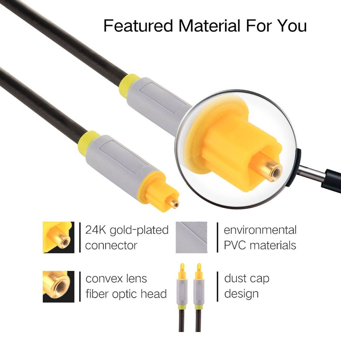 com 6 ft 18 m Digital Optical Audio Cable Toslink Digital Optical SPDIF UltraThin MaleMale Optical Audio Cable THINTOS6